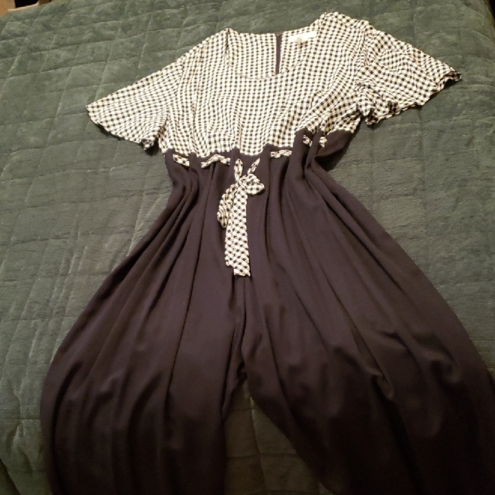 Chic Black and White Gingham Jumpsuit